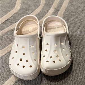 CROCS Kids White Classic Clog with Heel Strap - Vented Slip-On